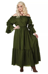 Renaissance Peasant Dress Green