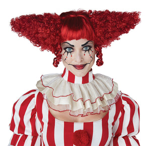 Dark Red Creepy Clown Wig