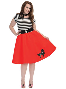 Poodle Skirt Red Adult Plus Size