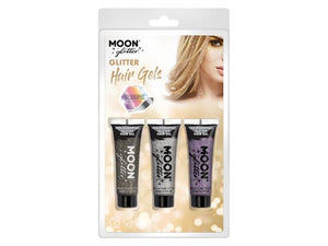 Glitter Hair Gel Black/Silver/Purple