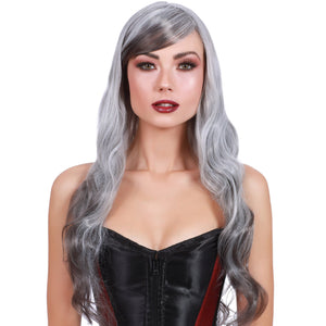 Dark Grey Ombre Long Wavy Wig
