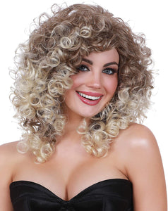 Blond/Light Brown Long Curly Wig