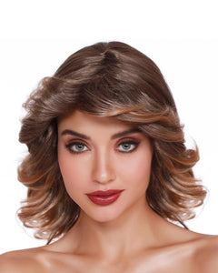 Brown/Blonde Disco Feather Wig