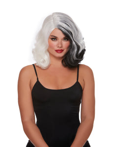 Black and White Split Hue Wig