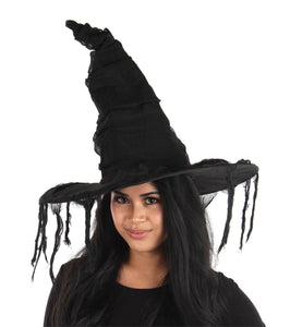 Grunge Witch Hat Black