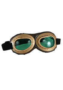 Aviator Goggles Gold W/ Green Lens