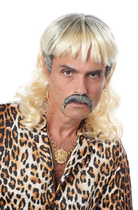 Tiger Mullet Wig With Moustache