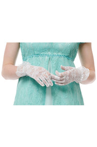 White Lace Glove With Ruffle