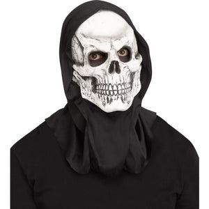Grey Skull Mask With Hood