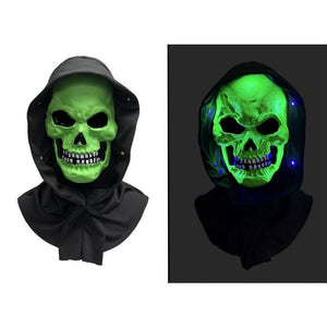Black Light Skull Horror Mask Green