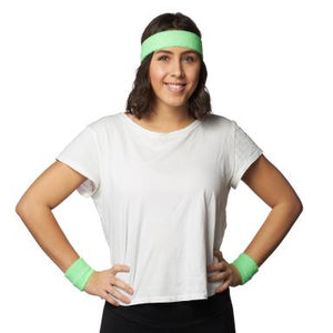 80'S Green Headband and Wristbands