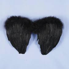 14" Mini Black Feather Wings