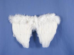 14" Mini White Feather Wings