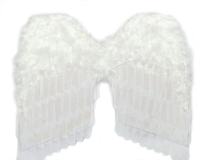 24" White Feather Wings