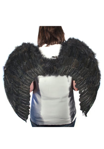 31" Flexible Black Feather Wings
