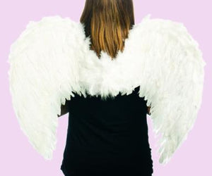 31" Flexible White Feather Wings