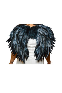 30" Marabou Mix Black Feather Wings