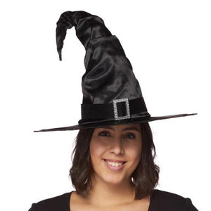 Satiny Witch Hat With Buckle
