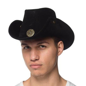 Leatherlike Black Cowhand Hat