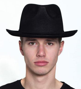 Leatherlike Black Gangster Hat