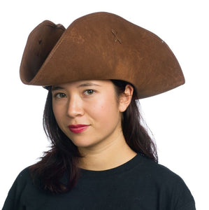 Leatherlike Pirate Hat Brown