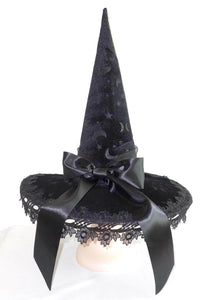 Black Moon and Star Witch Hat
