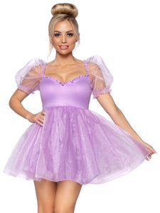 Lavender Organza Babydoll Dress