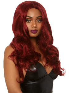 Long Wavy Burgundy Wig