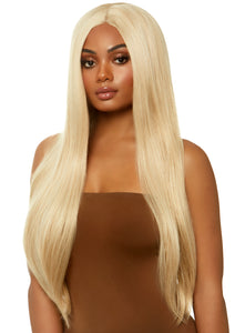 33" Long Straight Center Part Blonde Wig