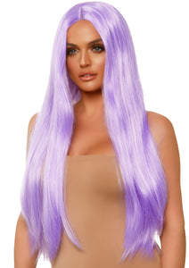 33" Long Straight Center Part Lavender