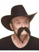 Thick Long Western Moustache Black