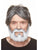 Short Beard/Moustache/Sideburn Grey/Wht