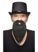 Philosopher Beard and Moustache Black