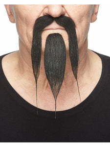 Long Moustache and Goatee Black