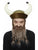 Full Viking Beard w/ Braids Brown & Grey