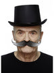 XL Long Curled Moustache Salt & Pepper