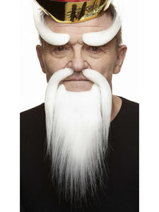 Long Beard and Wing Eyebrows White