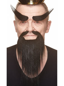 Long Beard and Wing Eyebrows Black