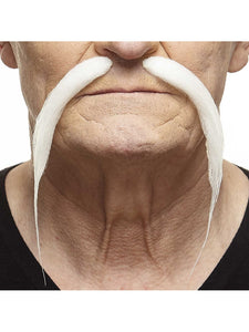Long Thin Moustache White