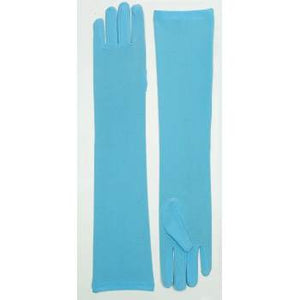 Long Nylon Gloves Light Blue