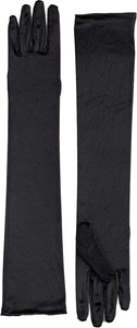 Long Black Satin Dress Gloves