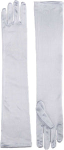 Long White Satin Dress Gloves