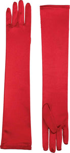 Long Red Satin Dress Gloves