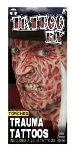 Trauma Torched/ Burned Face F/X Tattoo