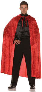55" Red Velvet Cape With Collar
